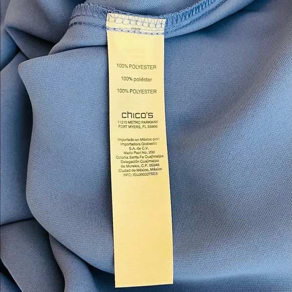 Chicos | Easy V Neck Tunic Top Large Half Sleeve V Back Side Slits - Picture 7 of 9